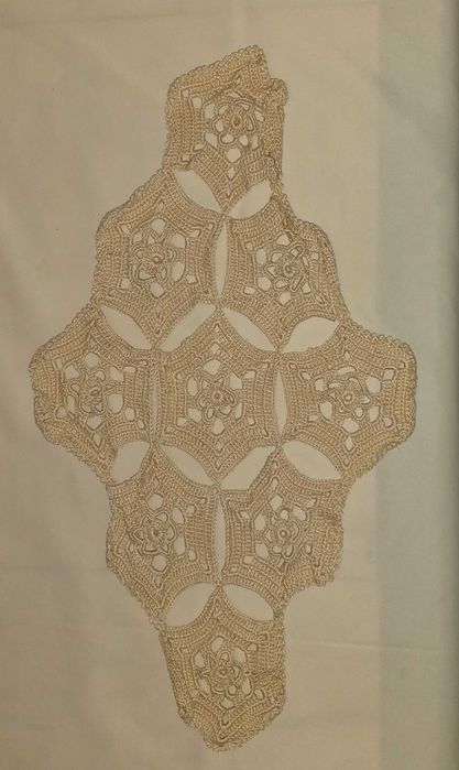 Китеник за спалня, вълнен с дълъг косъм + Ръчно плетено мильо