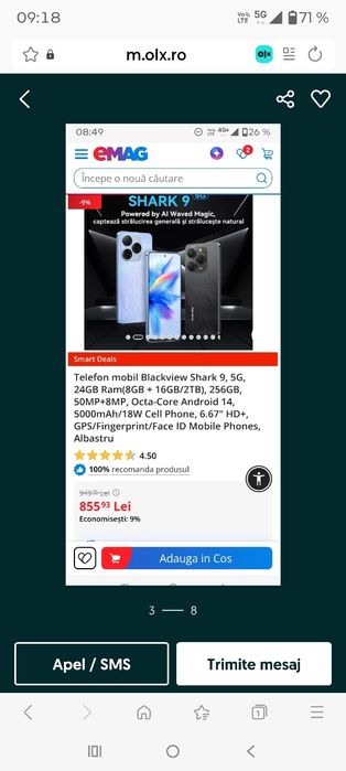 Blackview Shark 9 2025 telefon Android 5G nou sigilat