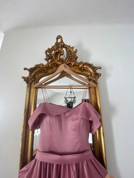 Rochie lunga roz ocazie M L