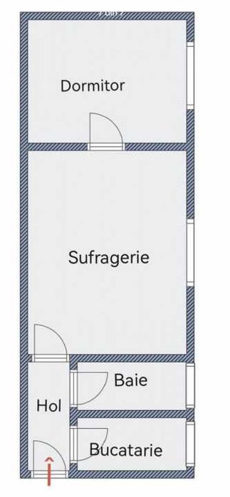 Apartament de vanzare 2 camere Cedonia etaj 1 fara mobilier