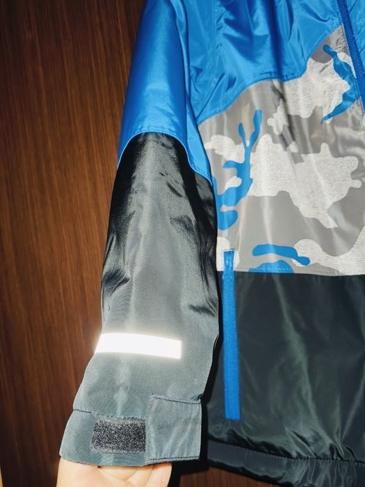 Geacă băieți ski albastru/negru/camuflaj