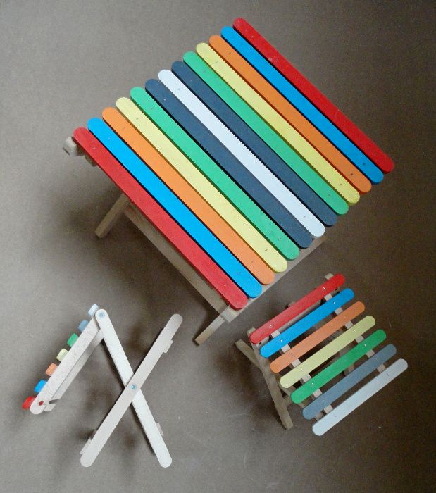 детско, сгъваемо, дървено, столче