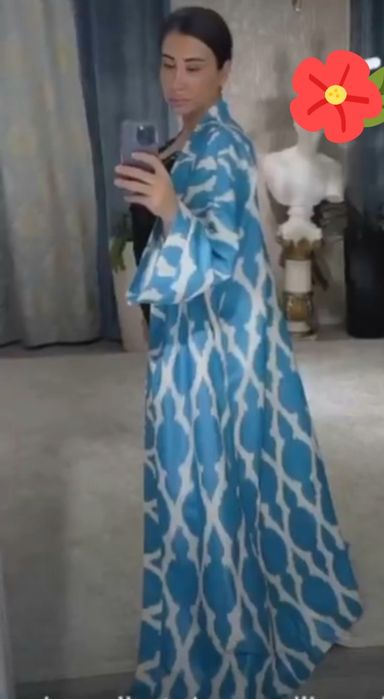 Дизайнерская накидка, кимоно, абайя, кафтан, халат из Икат Адрас