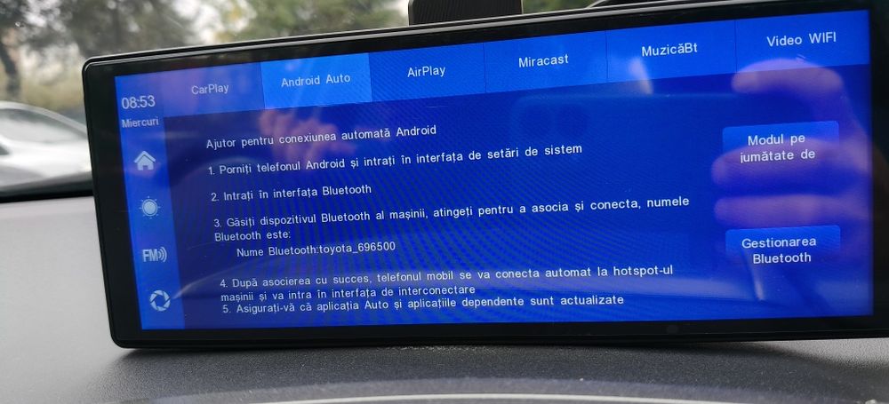 Car play android auto cu camera frontala și  marsarier