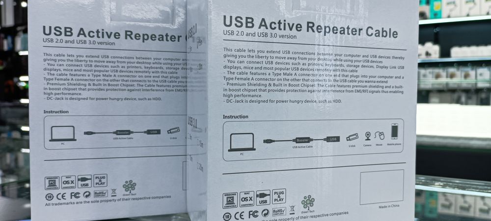 Оптический  Usb Active cabel/usb удленнитель 10 м,15 м,20 м,30 м ,40 м