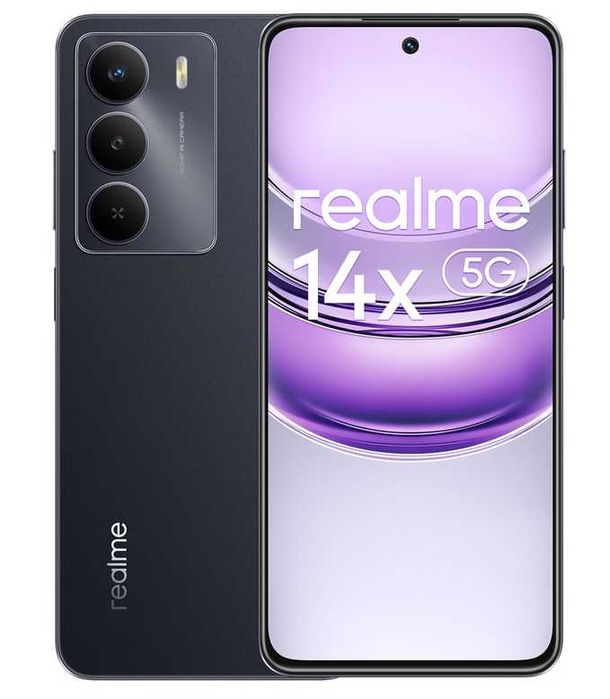 Смартфон REALME 14X Carbon Black + слушалки подарък
