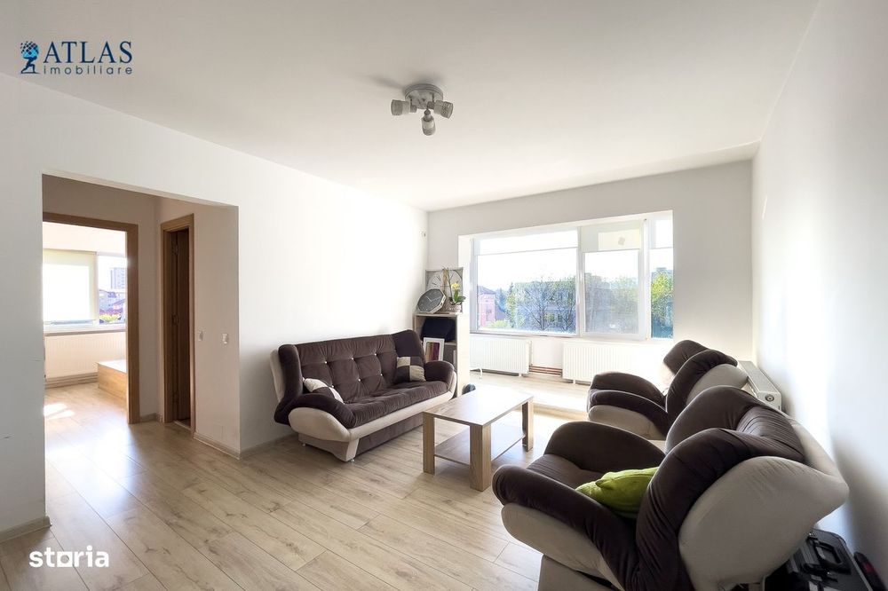Apartament 2 camere, zona Județean, etaj 3/4, 50mp, mobilat si utilat
