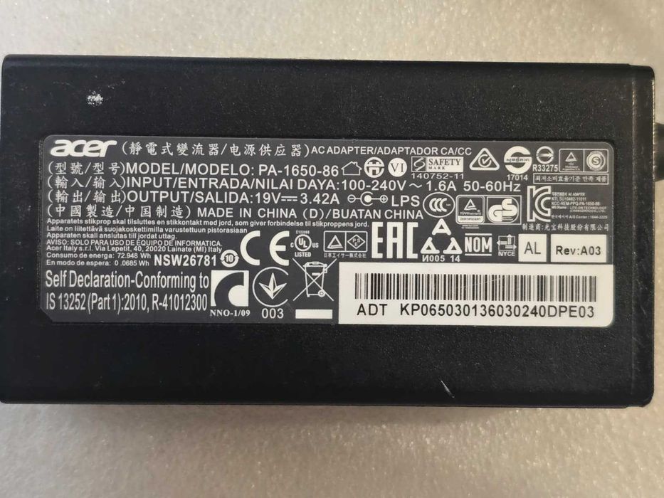 Incarcator laptop Acer19V 3.42 65W mufa 5.5x1.7mm model: PA-1650-86