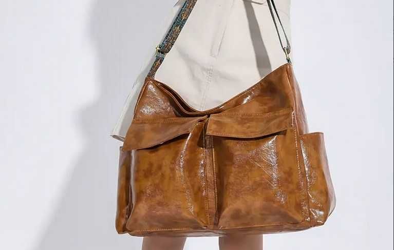 Нова кафява дамска чанта