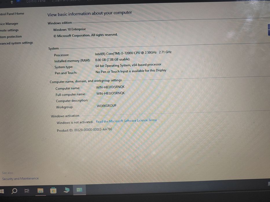 Acer core i5 7-pakaleyna