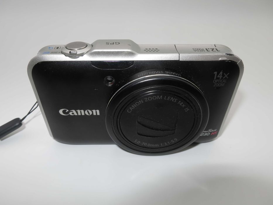 Canon PowerShot SX230 компактен цифров фотоапарат, дигитална камера 14x Оптичен Зум, Вграден GPS, HS System, Пълни Ръчни Контроли, работи Отлично!