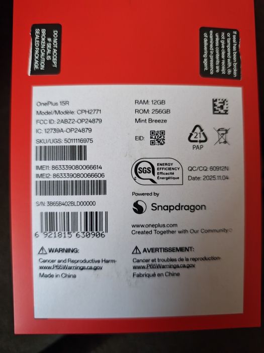 OnePlus 15R 12/256 нов