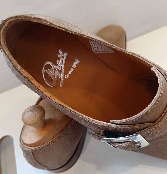 Pantofi de lux 40 40.5 41 monk GREVE NOI lucrati manual piele naturala