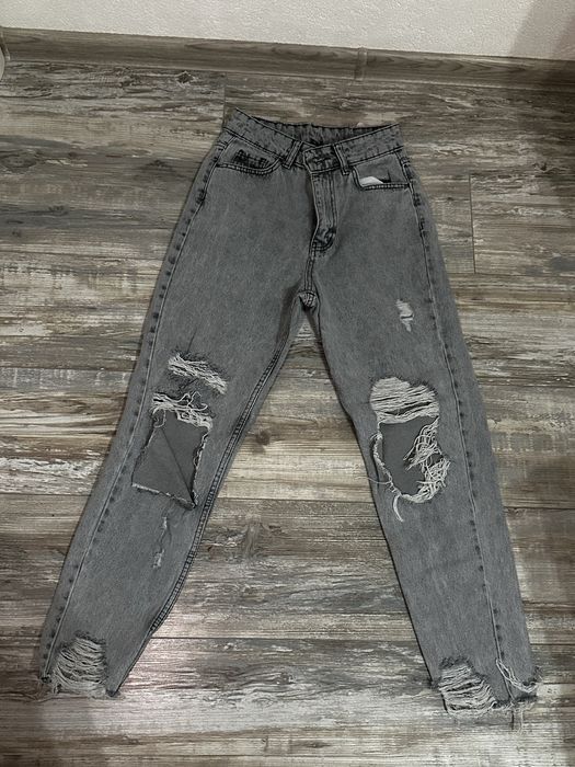 Сиви Momfit дънки