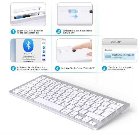 Bluetooth клавиатура OMOTON KB066 за Mac