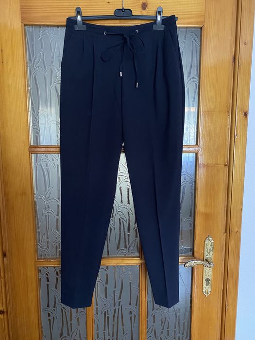 Pantaloni sport-elegant la dunga, bleumarin, albastru închis-negru, Zara, marimea XS