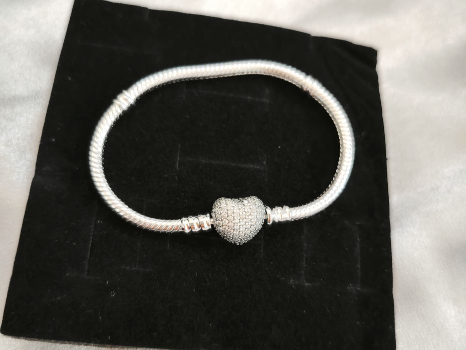 Brățara Nouă Pandora Moments Silver Heart Sparkle Argint S925 Ale