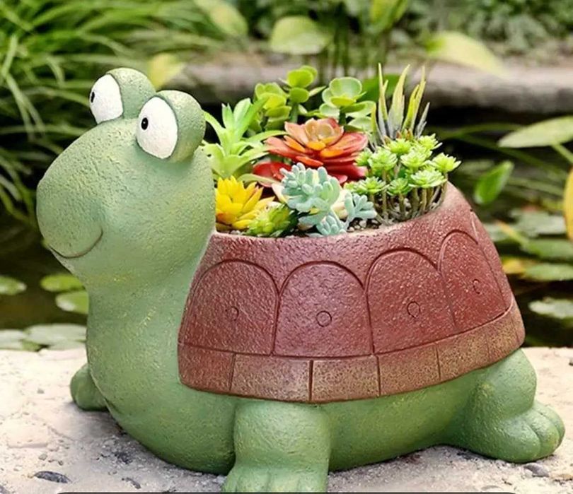 Figurina din ipsos Broscuta-Ghiveci - Saptamana Verde