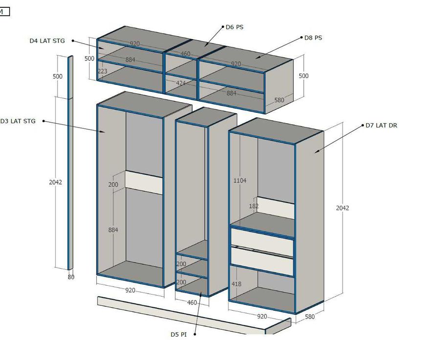 PROIECTARE MOBILIER schite / cote debitare placi / colaborare/factura