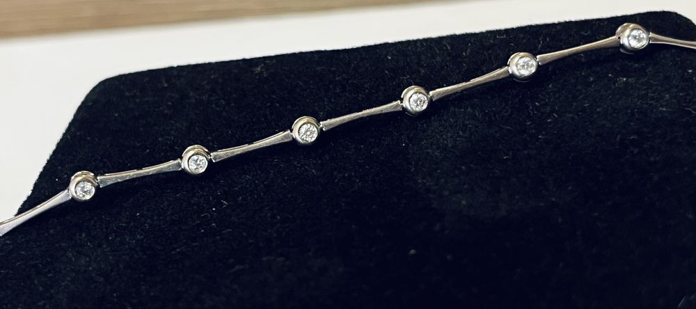 Дамска гривна бяло злато и брилянти