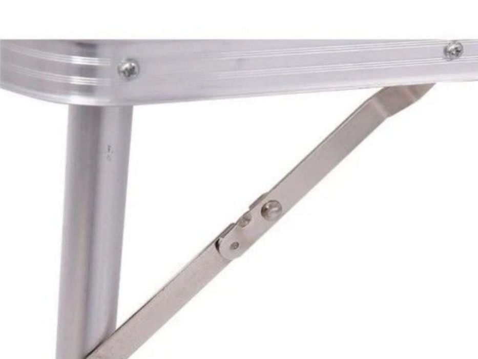 Masa pliabila MDF camping tip valiza 120 x 60 x 70 alb/maro