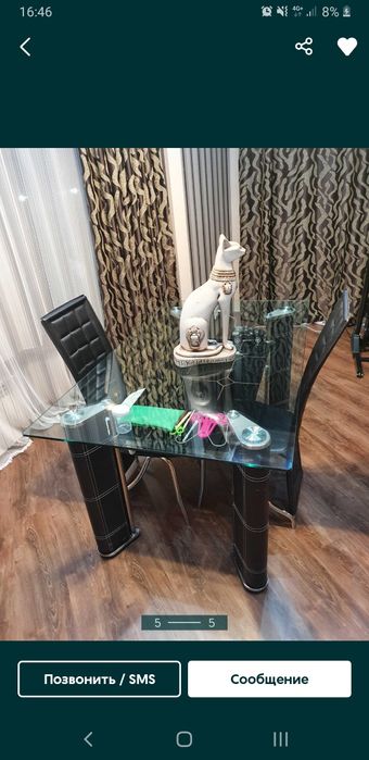 Продам стеклянный стол