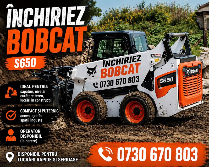 Bobcat de inchiriat/evacuari moloz,pamant(magurele,domensti,ciorogarla