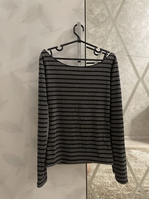 Серый лонг в полоску