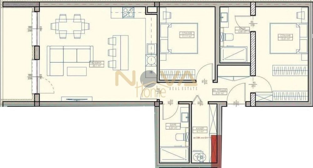 3-стаен в Варна-Кайсиева градина площ 113 цена 128000