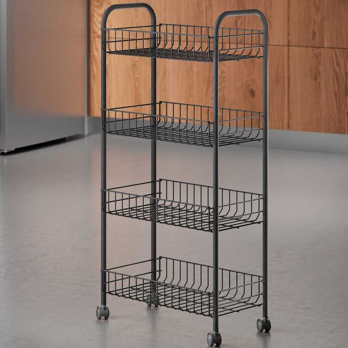 Carucior cu 4 cosuri / etajera cu roti
