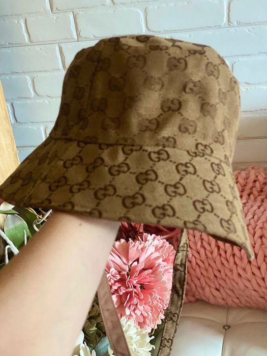 Gucci Reversible GG Monogram Brown Bucket Hat