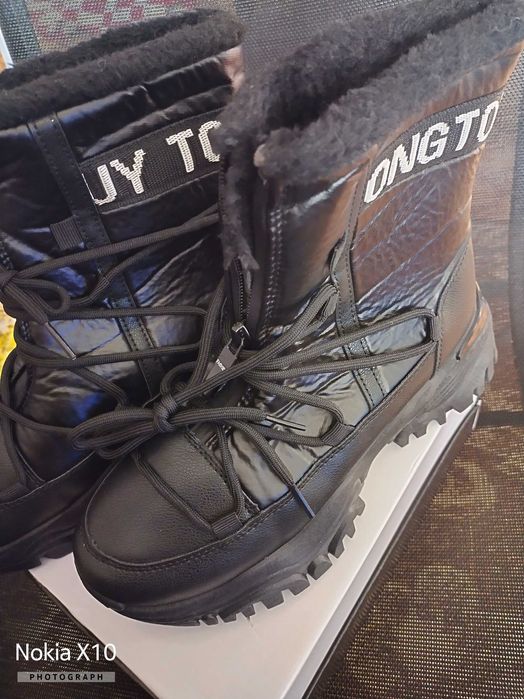 Дамски чизми черни ЕКО кожа