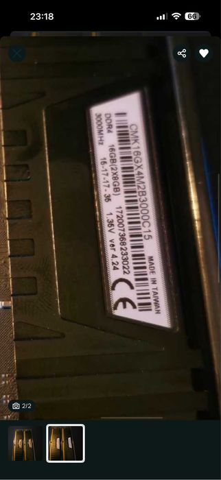 Kit 16gb Ram DDR-4 3000mhz 2