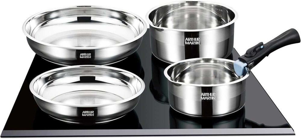Комплект за готвене Arthur Martin 10 части, с подвижна дръжка Inox