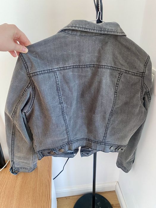 Geaca scurta din denim gri H&M 77% bunbac