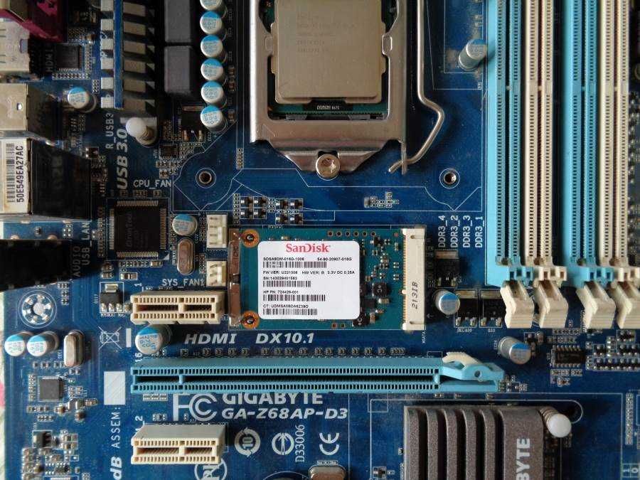 SSD диск разъём mSATA SanDisk 16Gb SATA3