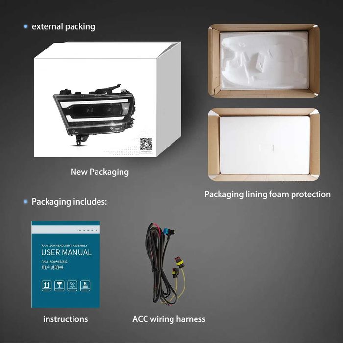 Комплект LED фарове за Dodge Ram 2019-