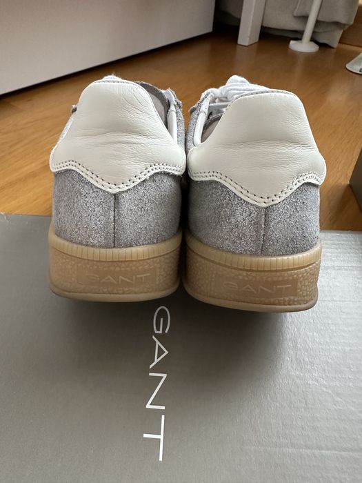 Кожени маратонки Gant Cuzima сребристи