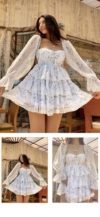 Ефирна рокля на красиви цветя