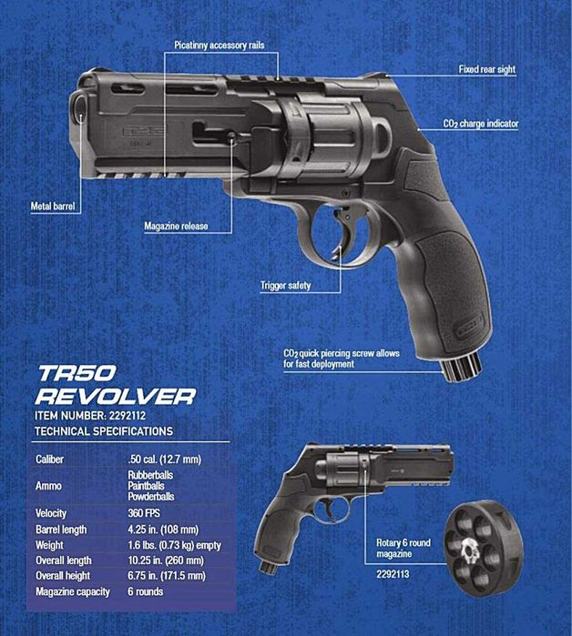 SUPER PISTOL (Cu Bile Cauciuc) ~ Revolver ~ CO2 Ultra PUTERNIC Airsoft