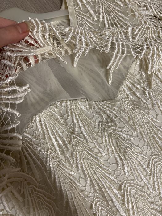 Rochie eleganta alb/crem