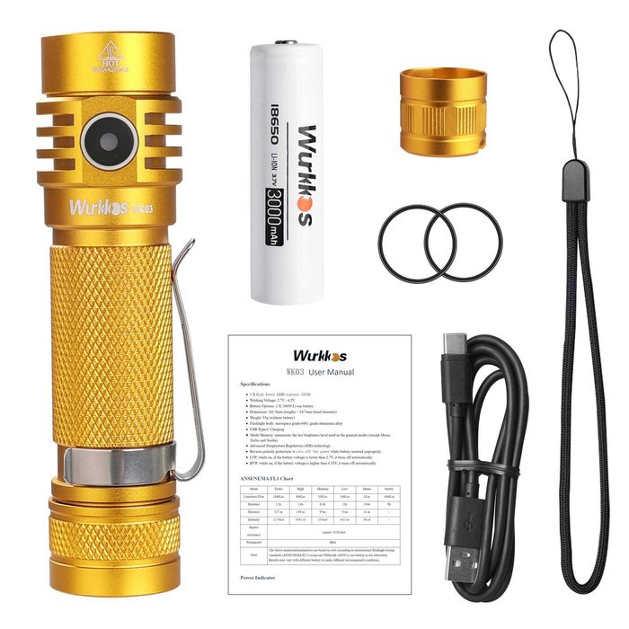 Wurkkos WK03 cu Nichia 519A 5000K - set