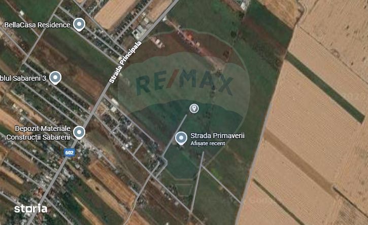 Vanzare teren intravilan 7,400 mp Sabareni / Strada Primaverii