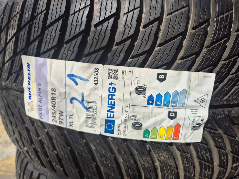 2 Anvelope M+S IARNA - 245/40/18 97W - Michelin Pilot Alpin 5 - NOI - DOT 2021 !