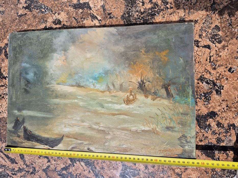 Vând tablou pictat manual pinza de pictorul Tomescu in 1987,Constanța