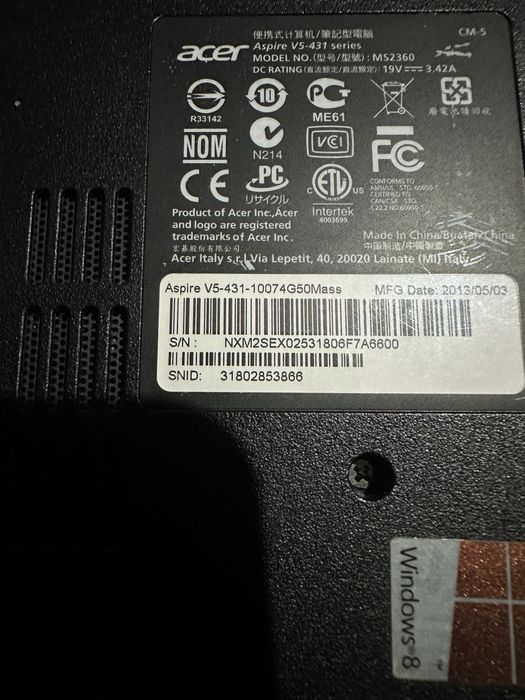 Acer Aspire v5 -431
