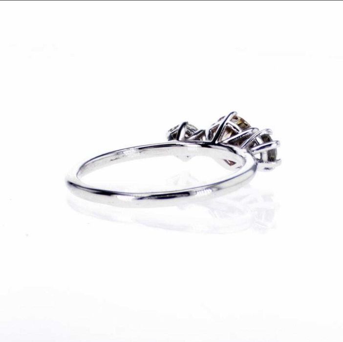 Inel aur alb 14 k cu 3 diamante naturale 1.18 ct cu certificat