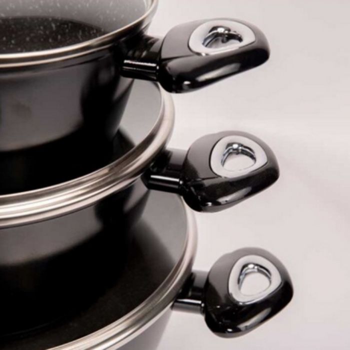 Комплект съдове за готвене Cheffinger от лят алуминий с мраморно покри