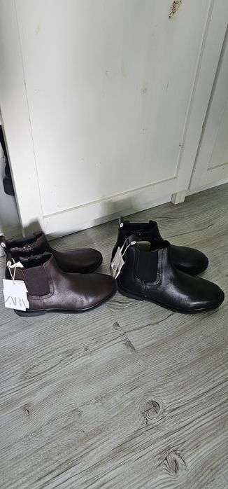 Zara кожа 34рр новая обувь ботинки