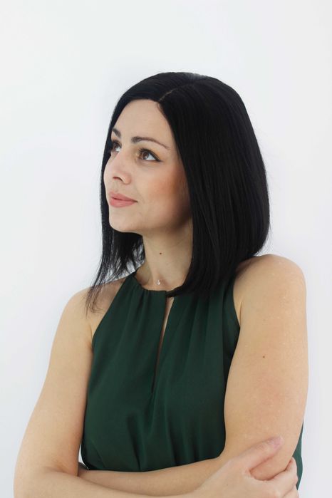 Черна перука от ЕСТЕСТВЕН косъм Селена